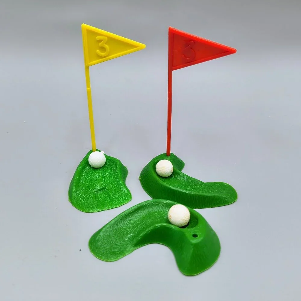 Wilton Golf Course Greens Clubs Golfers Flags Balls Cake Toppers Lot 1991 Vtg